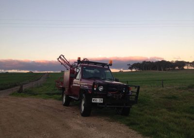 A weed spraying maintenance vehicle about to start weed spraying Fleurieu Peninsula South Australia